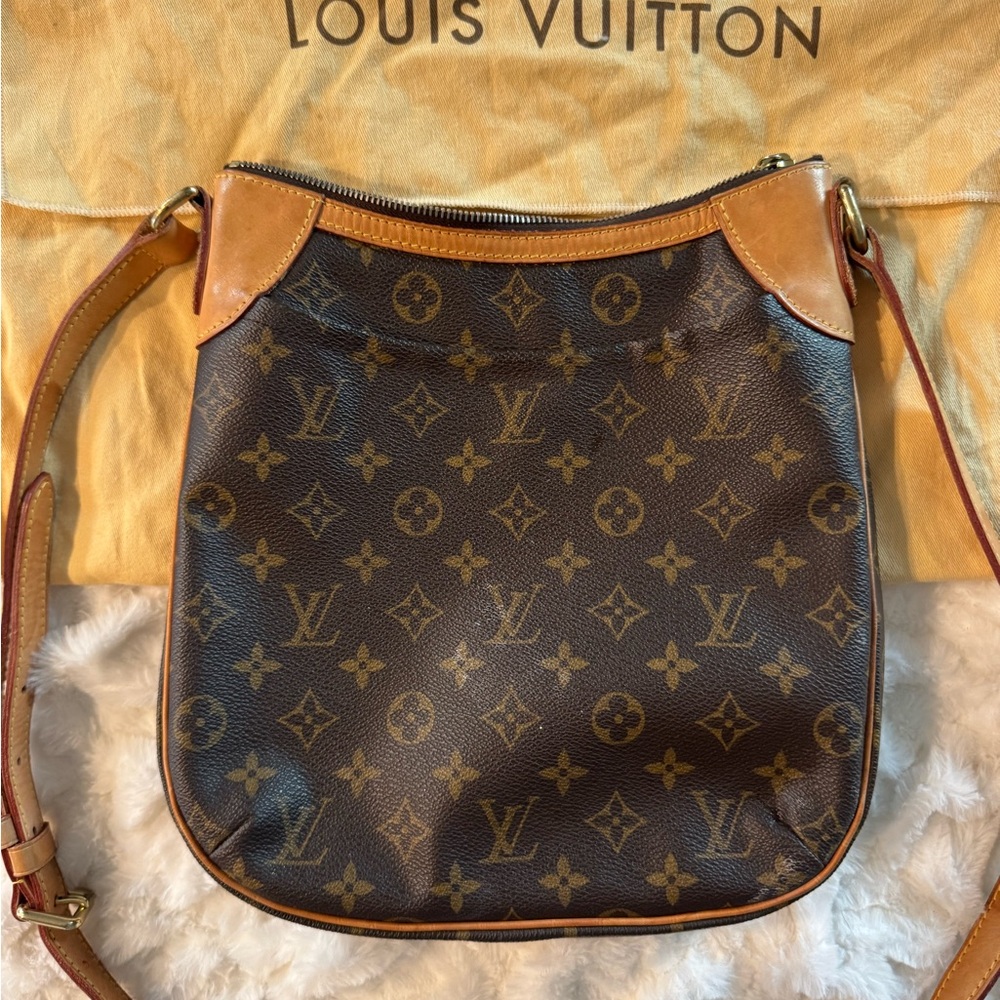 Louis Vuitton Brown and Tan Crossbody Bag with Iconic Monogram